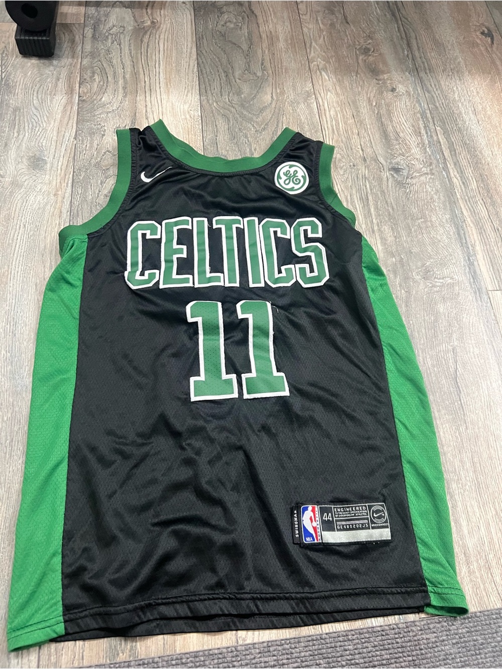 Nike Celtics #11 Black and Green Basketball Jersey